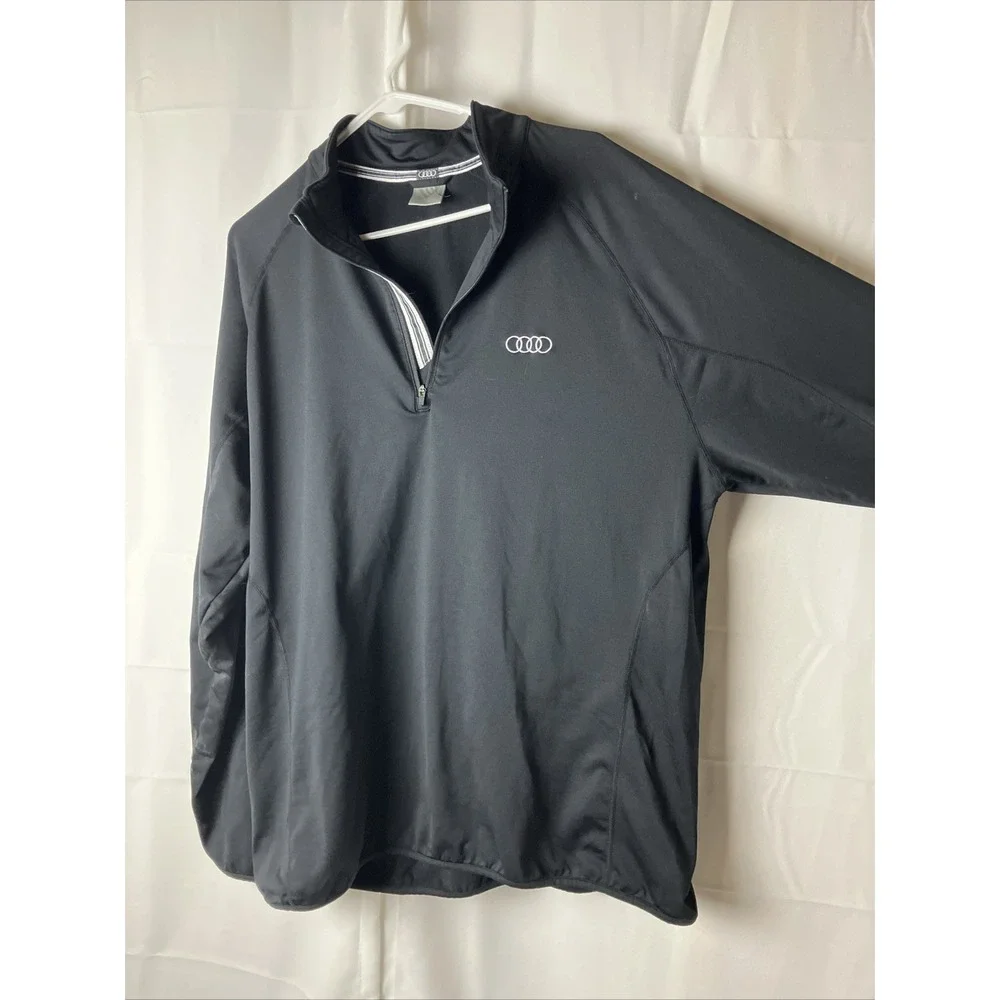 AUDI Pullover 1/4 Zip Lightweight  Jacket Men's XL Loose Fit Black Under Armour - Picture 4 of 6